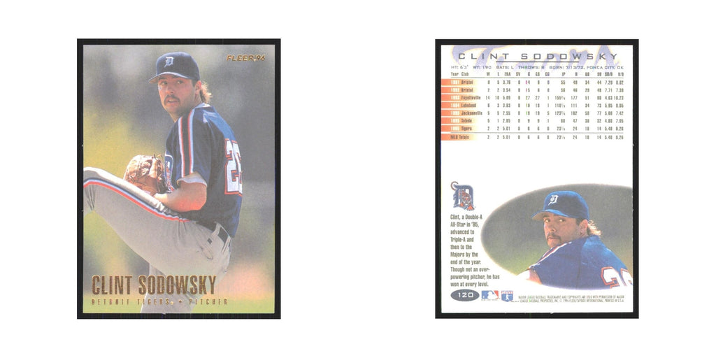 1996 Fleer Clint Sodowsky Tigers #120