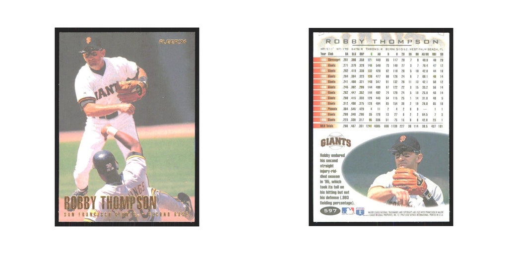 1996 Fleer Robby Thompson Giants #597