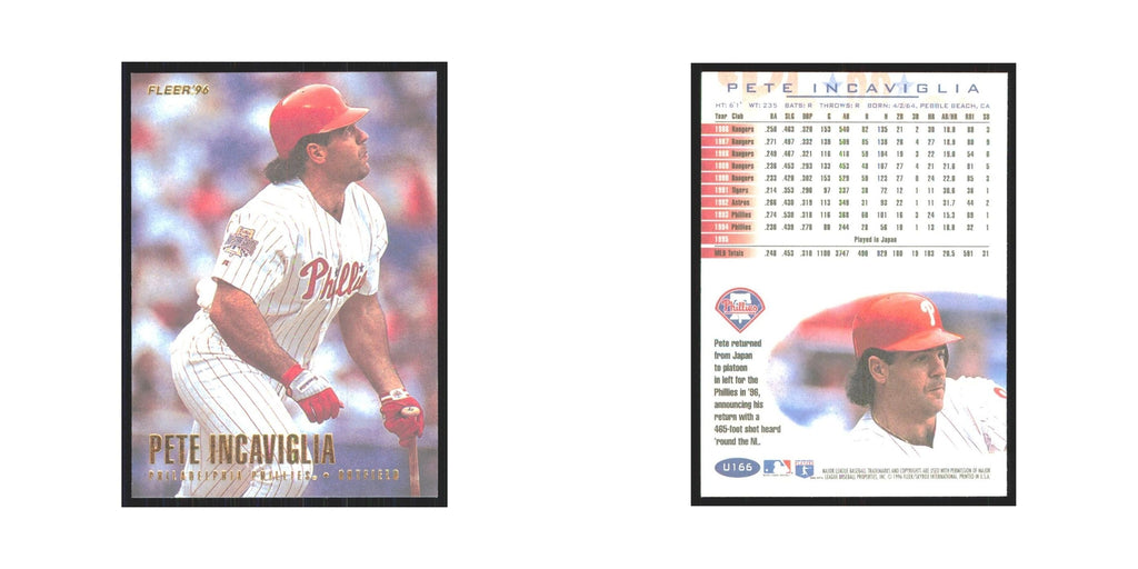 1996 Fleer Pete Incaviglia Phillies #U166