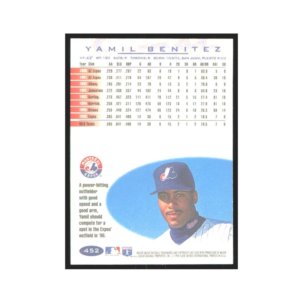 1996 Fleer Yamil Benitez Montreal Expos #452