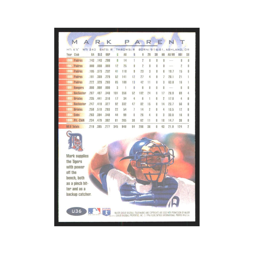 1996 Fleer Mark Parent Tigers #U36