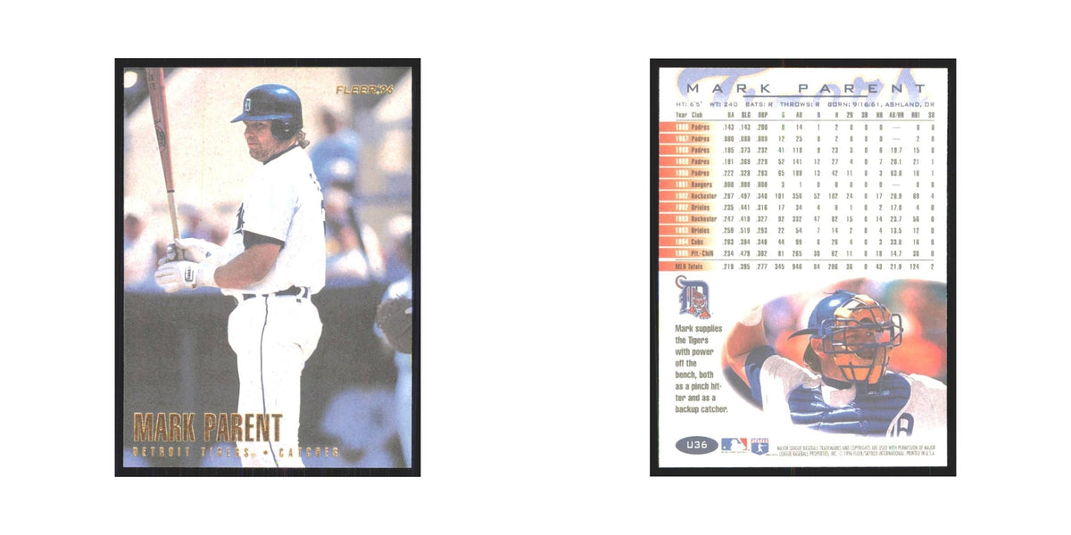 1996 Fleer Mark Parent Tigers #U36