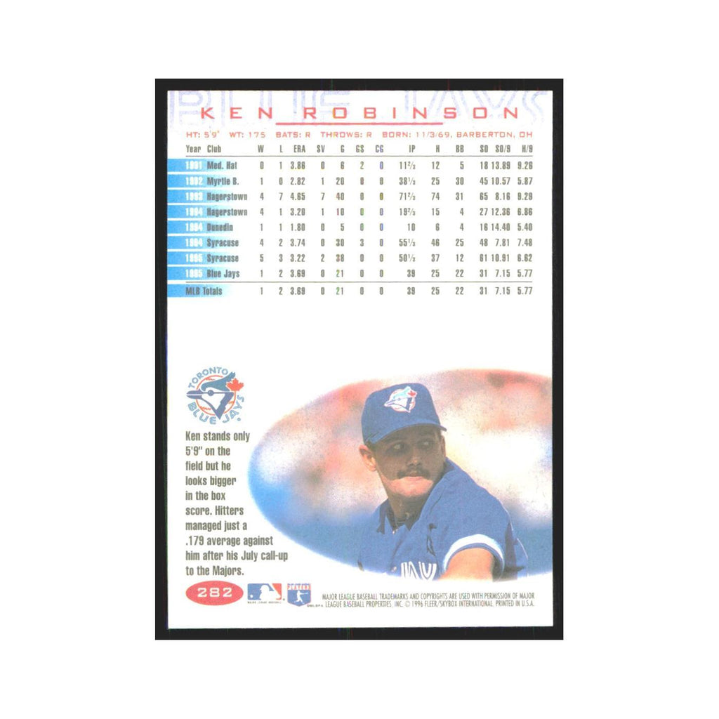 1996 Fleer Ken Robinson Blue Jays #282