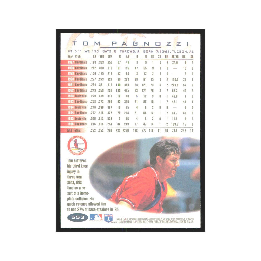 1996 Fleer Tom Pagnozzi Cardinals #553