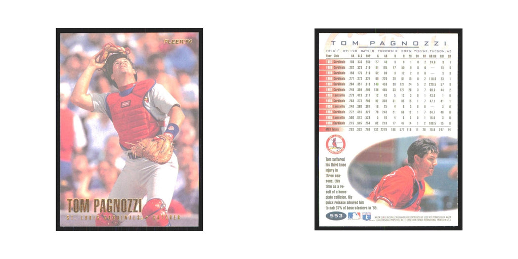 1996 Fleer Tom Pagnozzi Cardinals #553