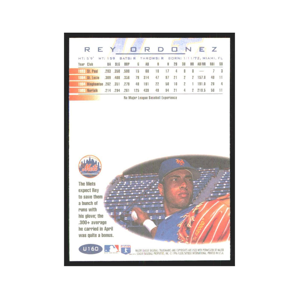 1996 Fleer Rey Ordonez Mets #U160