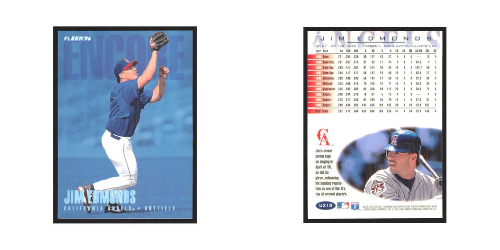 1996 Fleer Jim Edmonds Angels #U218