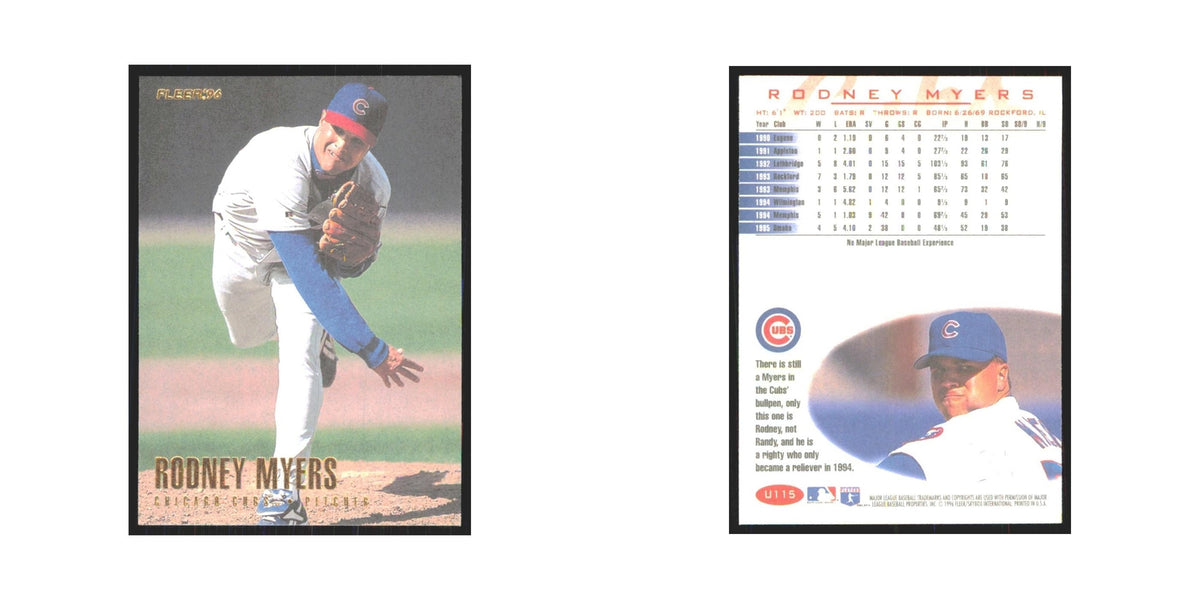 1996 Fleer Rodney Myers Cubs #U115