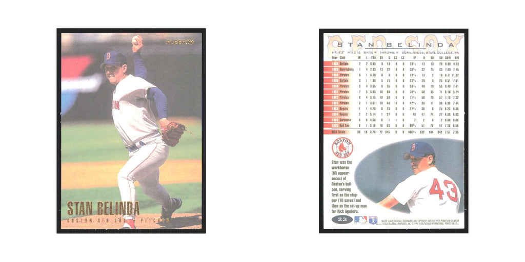 1996 Fleer Stan Belinda Red Sox #23