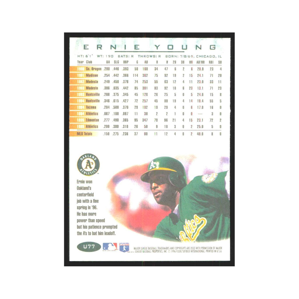 1996 Fleer Ernie Young Athletics #U77