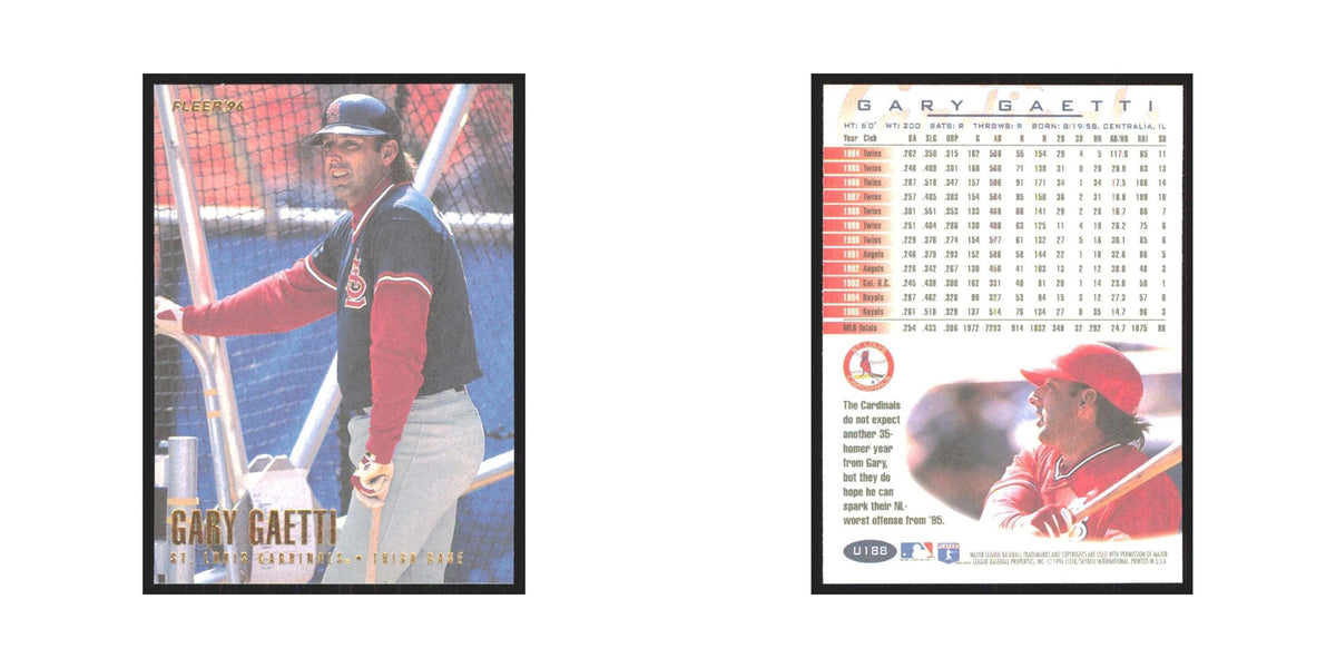 1996 Fleer Gary Gaetti Cardinals #U188
