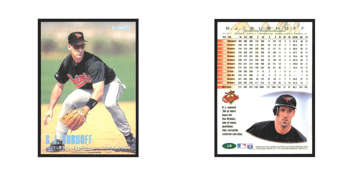 1996 Fleer B.J. Surhoff Orioles #U8