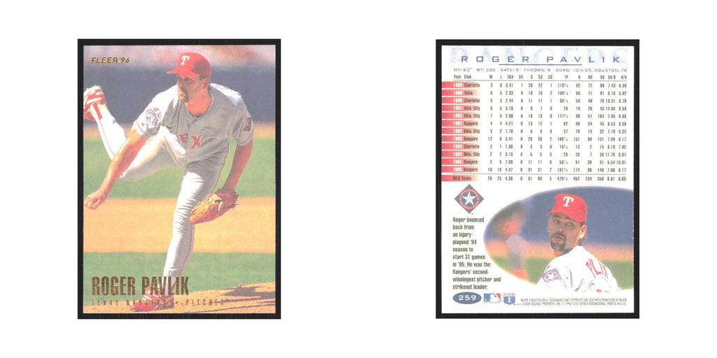 1996 Fleer Roger Pavlik Rangers #259