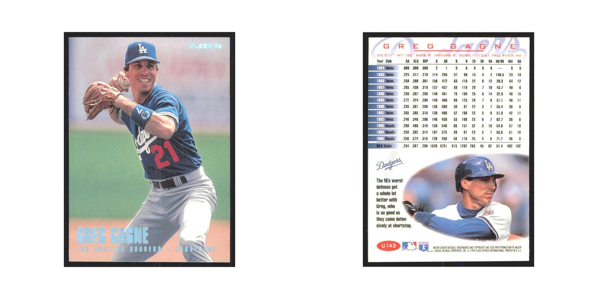 1996 Fleer Greg Gagne Dodgers #U143