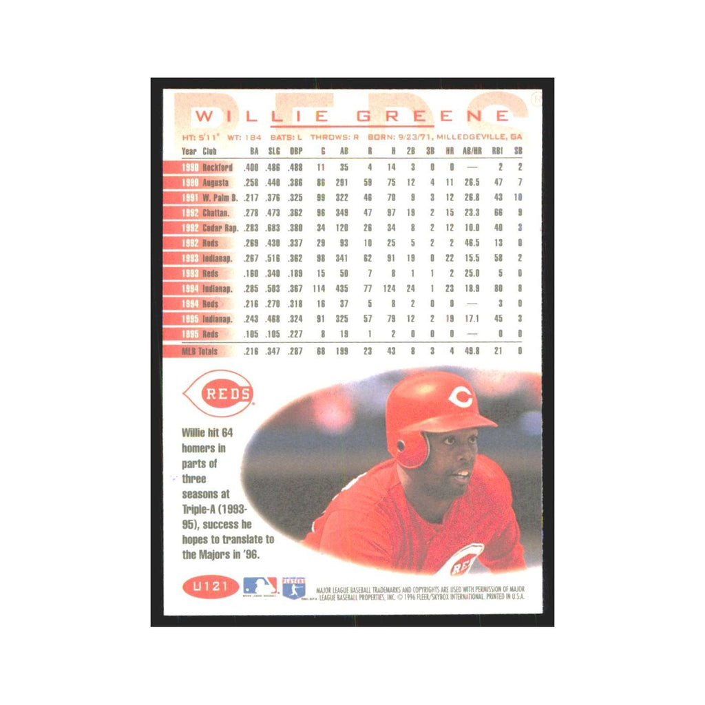 1996 Fleer Willie Greene Reds #U121