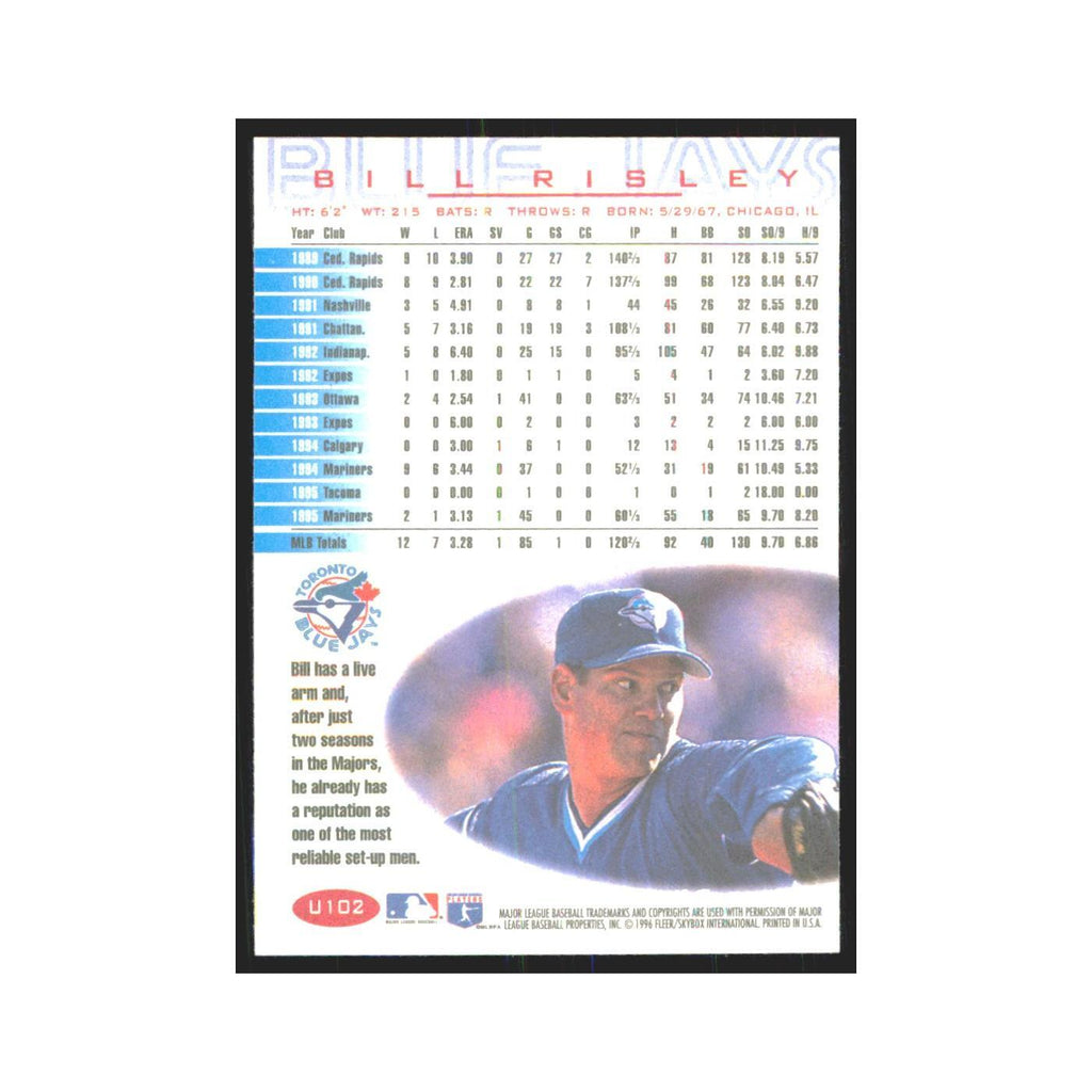 1996 Fleer Bill Risley Blue Jays #U102
