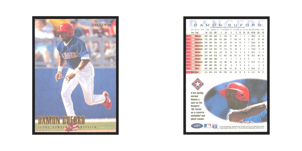 1996 Fleer Damon Buford Rangers #U87