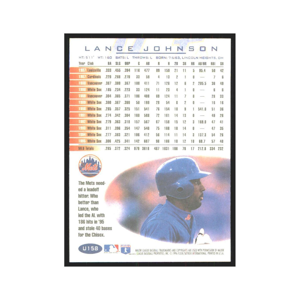 1996 Fleer Lance Johnson Mets #U158