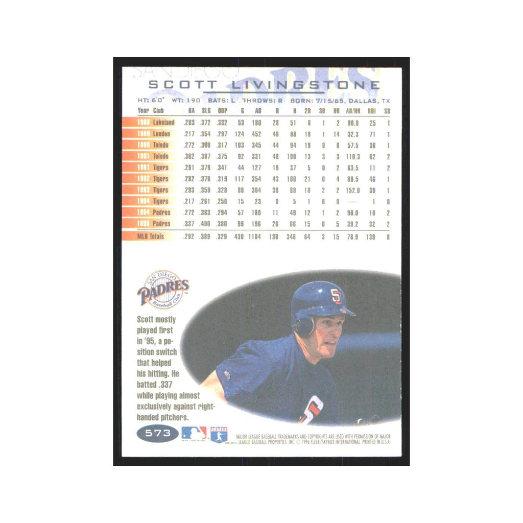 1996 Fleer Scott Livingstone Padres #573