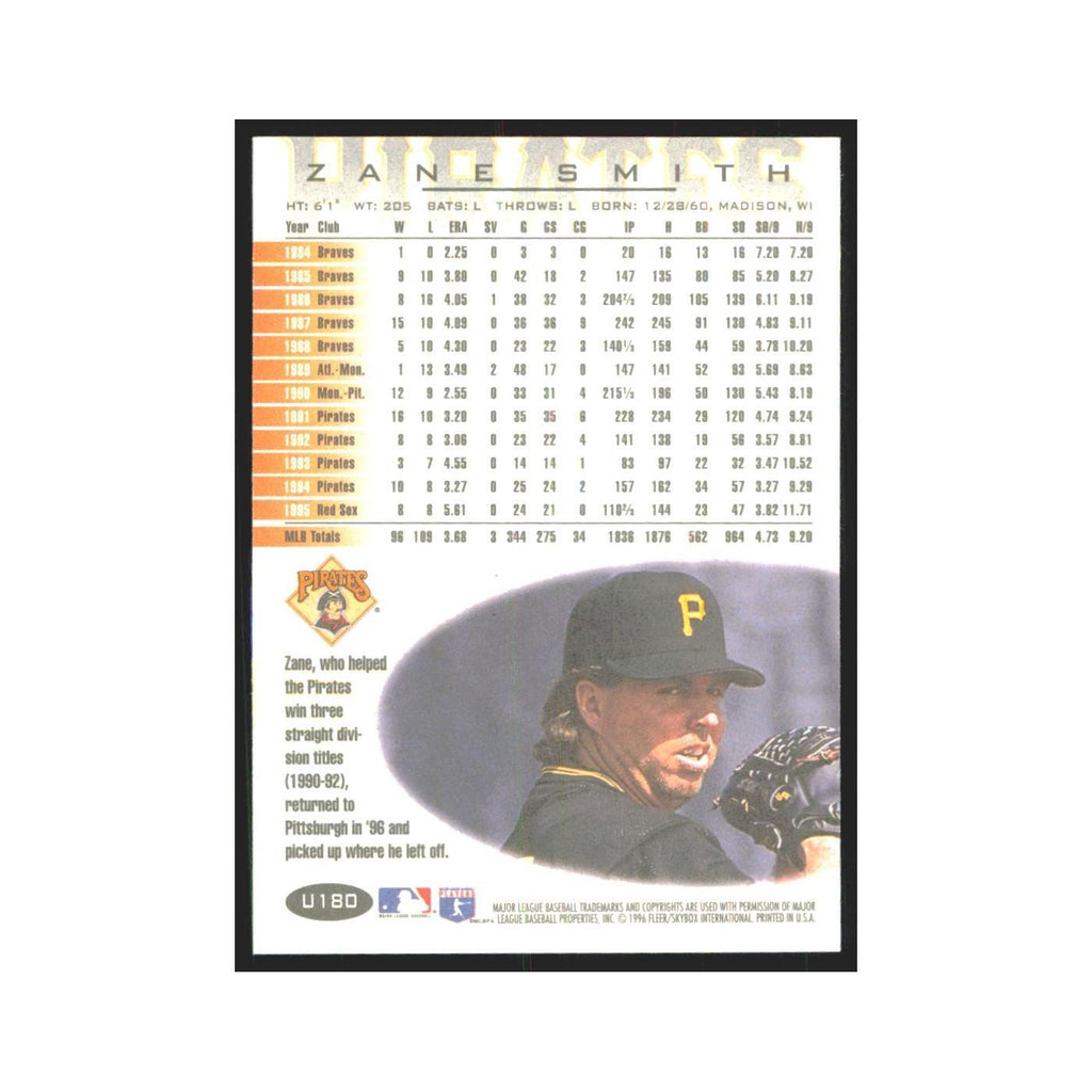 1996 Fleer Zane Smith Pirates #U180