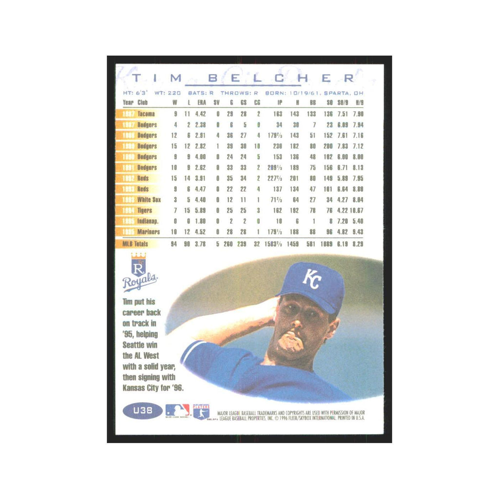 1996 Fleer Tim Belcher Royals #U38