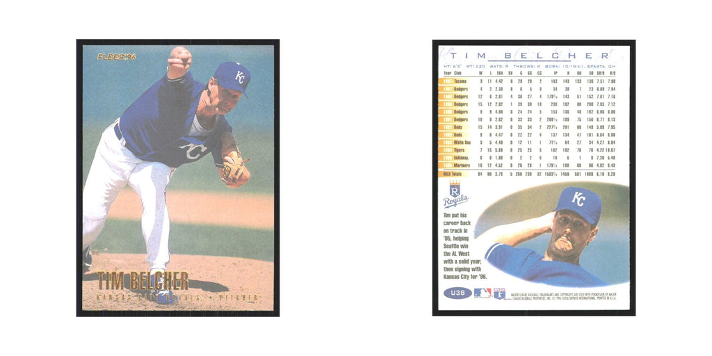 1996 Fleer Tim Belcher Royals #U38