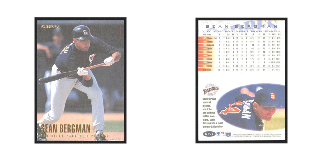1996 Fleer Sean Bergman Padres #U195