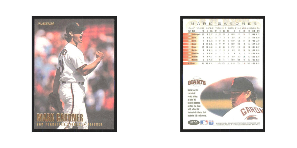 1996 Fleer Mark Gardner Giants #U206