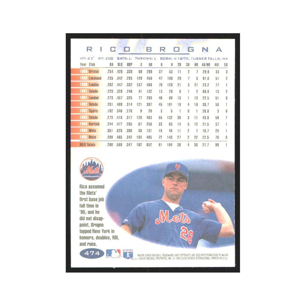 1996 Fleer Rico Brogna Mets #474