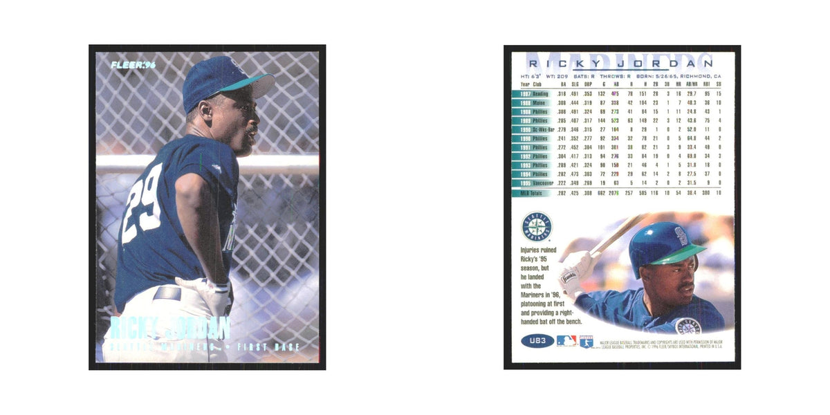 1996 Fleer Ricky Jordan Mariners #U83