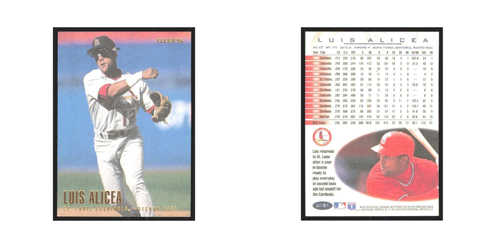 1996 Fleer Luis Alicea Cardinals #U181