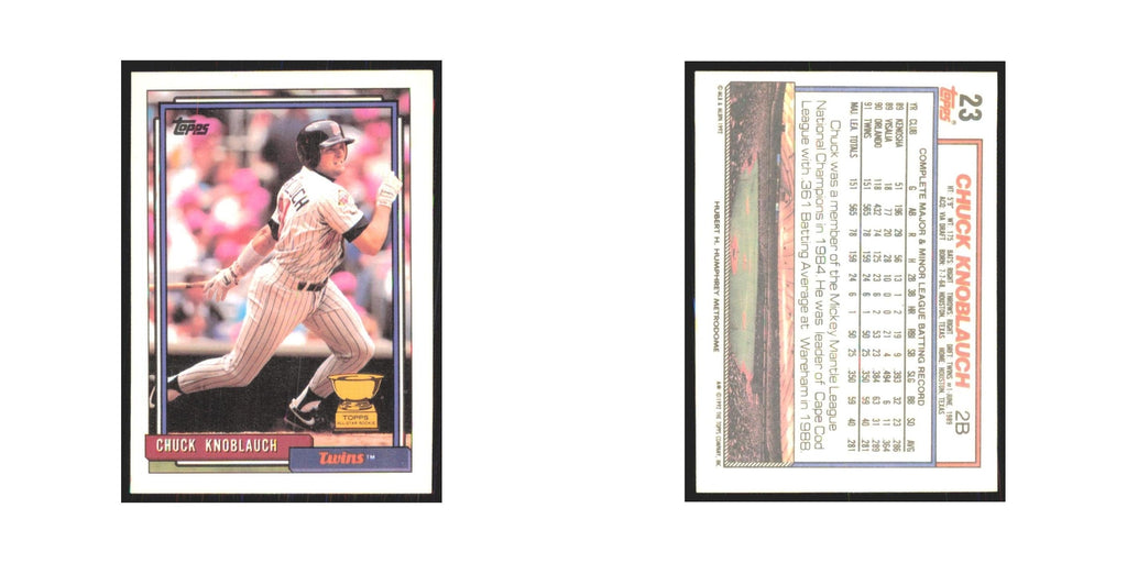 1992 Topps Chuck Knoblauch Twins #23