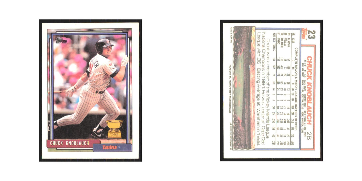 1992 Topps Chuck Knoblauch Twins #23