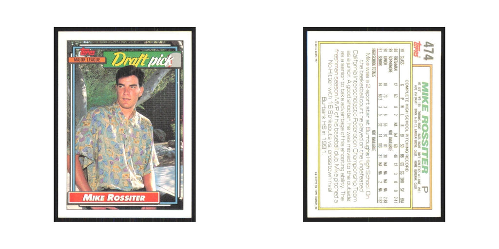 1992 Topps Mike Rossiter Athletics #474
