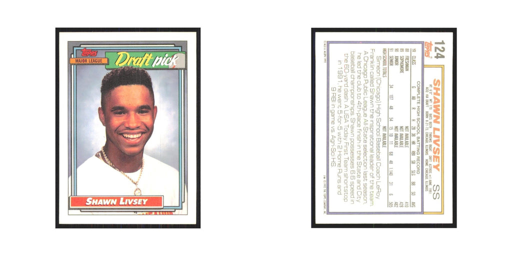 1992 Topps Shawn Livsey Astros #124