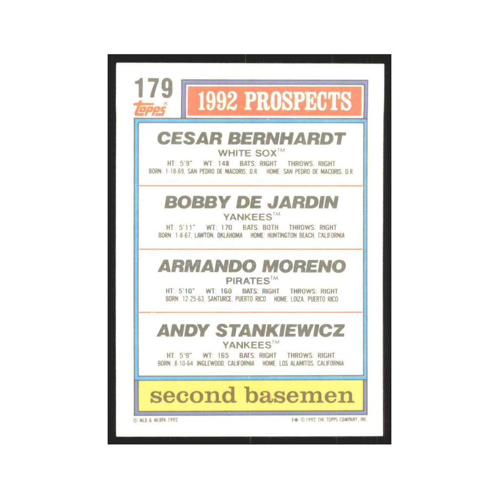1992 Topps Bernhardt DeJardin Moreno Stankiewicz #179