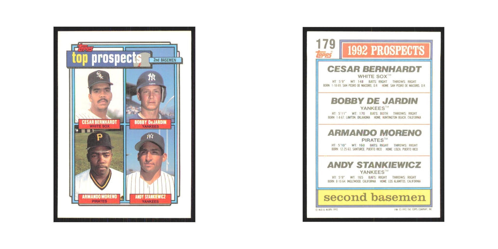 1992 Topps Bernhardt DeJardin Moreno Stankiewicz #179