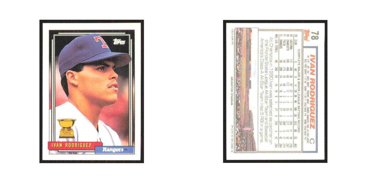 1992 Topps Ivan Rodriguez Rangers #78
