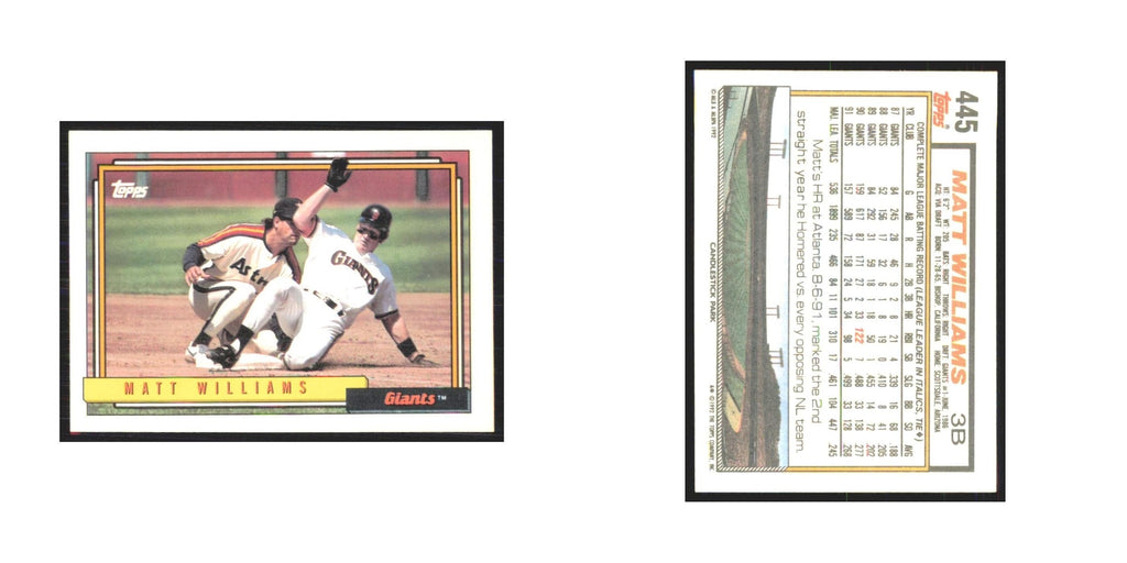 1992 Topps Matt Williams Giants #445