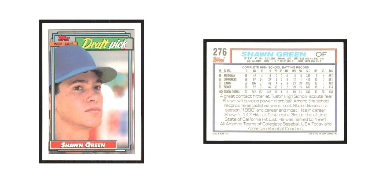 1992 Topps Shawn Green #276