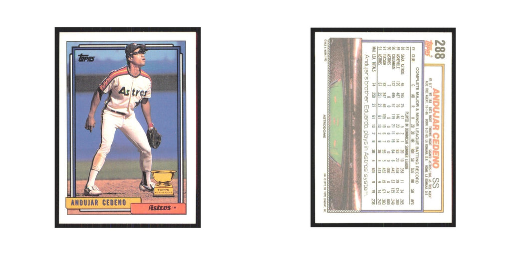 1992 Topps Andujar Cedeno Astros #288