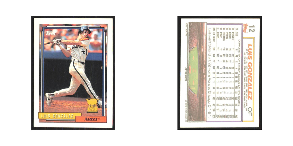 1992 Topps Luis Gonzalez Astros #12