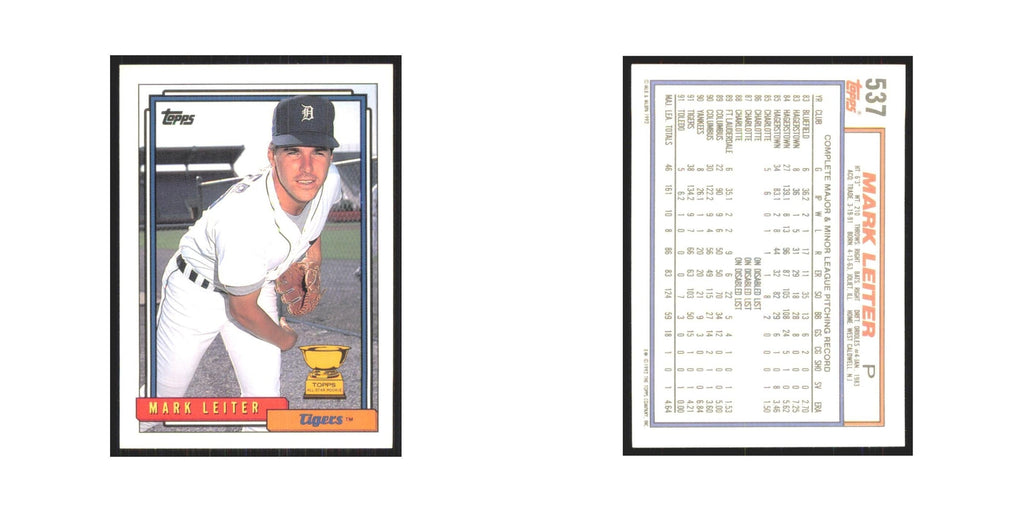 1992 Topps Mark Leiter Tigers #537