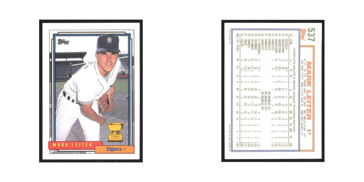 1992 Topps Mark Leiter Tigers #537