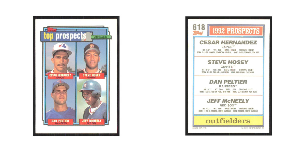 1992 Topps Hernandez Hosey Peltier McNeely #618