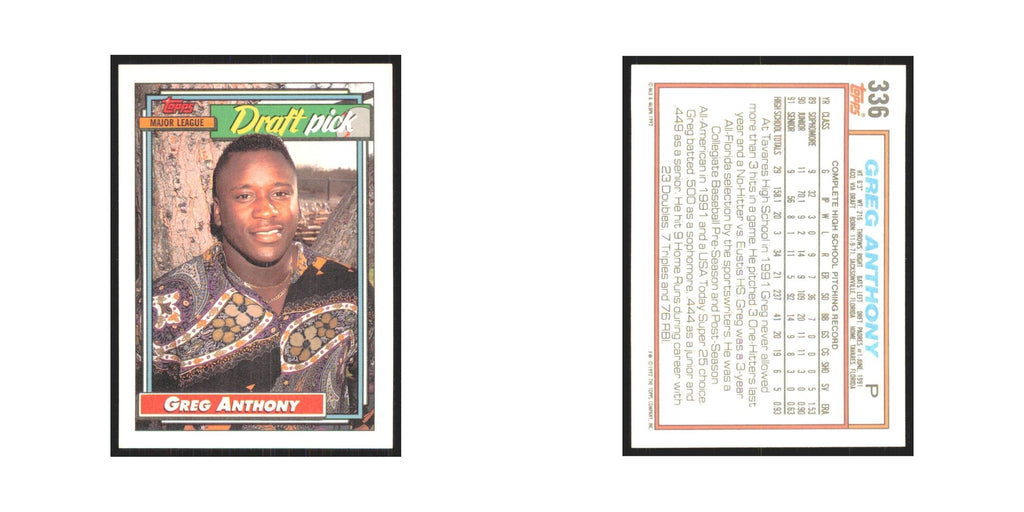 1992 Topps Greg Anthony #336
