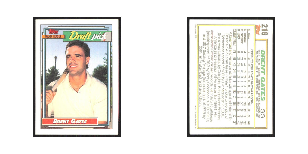 1992 Topps Brent Gates #216