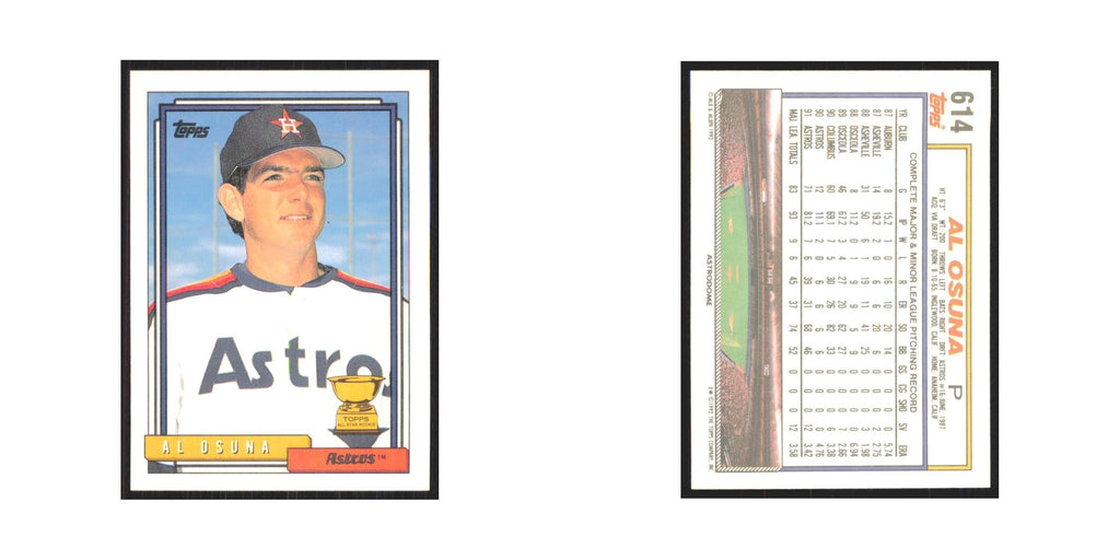 1992 Topps Al Osuna Astros #614