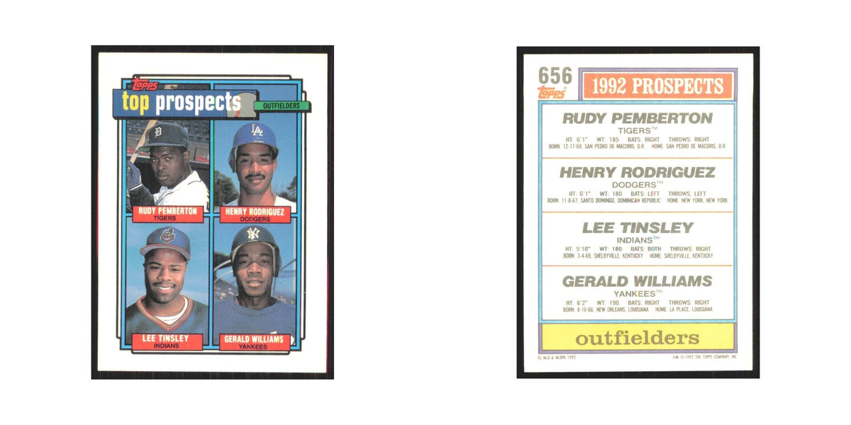 1992 Topps Pemberton Rodriguez Tinsley Williams #656