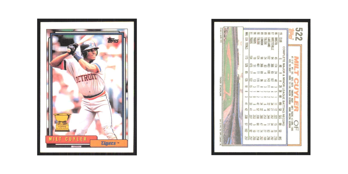 1992 Topps Milt Cuyler Tigers #522
